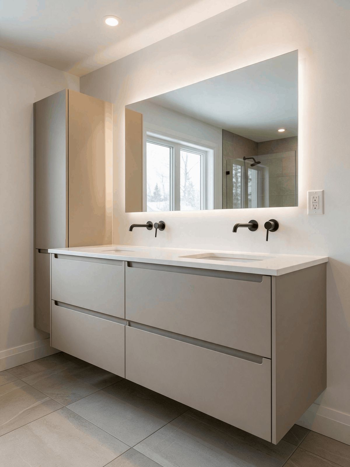 Floating bathroom vanity