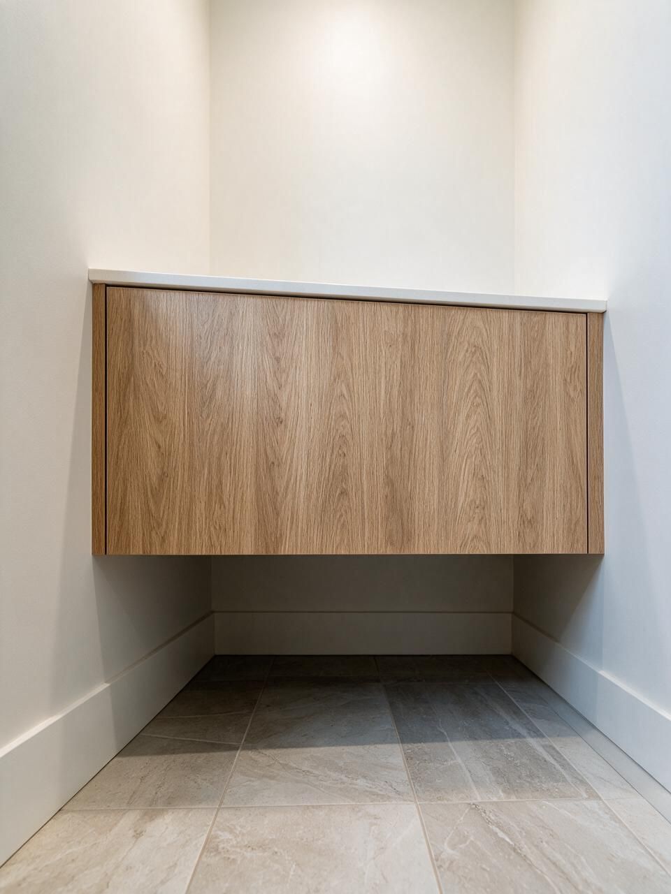 Floating vanity in an Edmonton ensuite