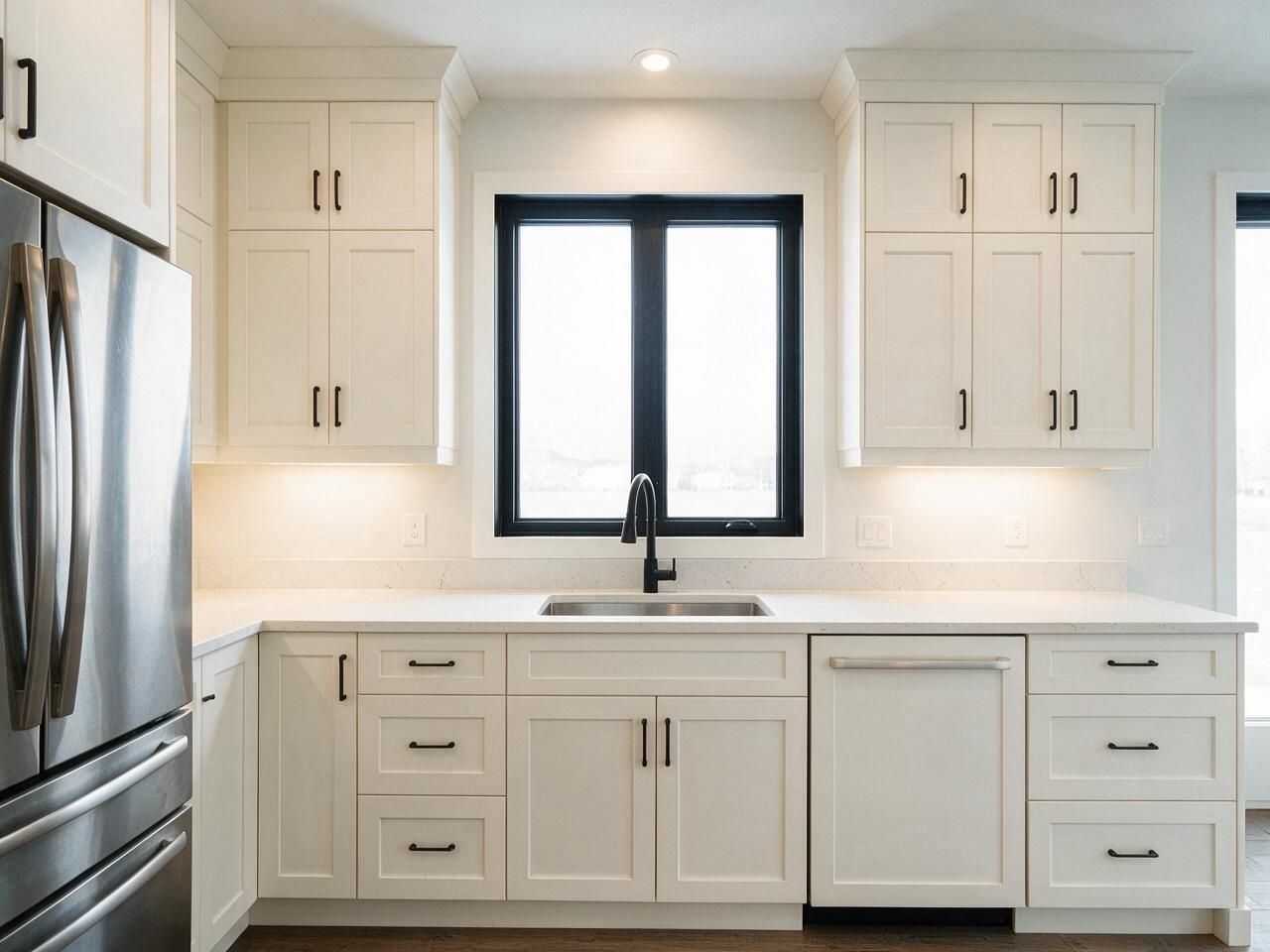 Custom Kitchen in Edmonton: sink run