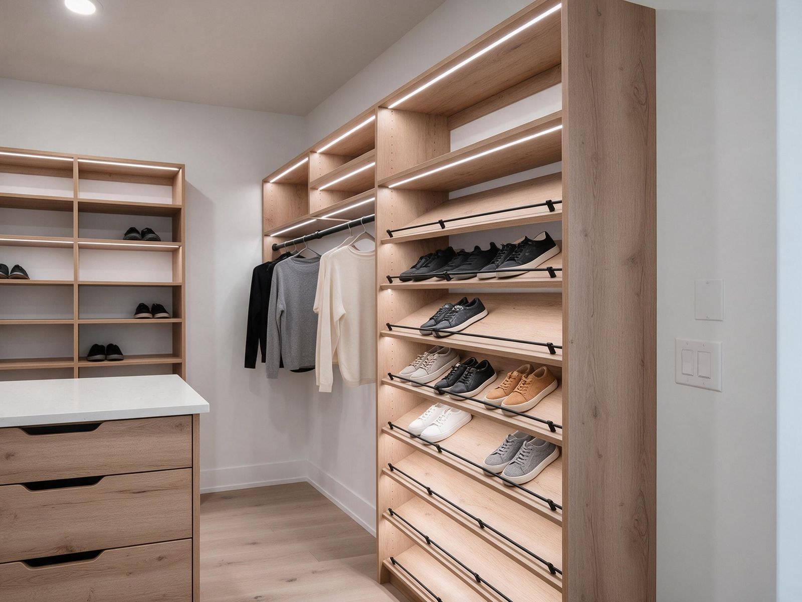 Walk-In Closet in Edmonton: shoe shelves
