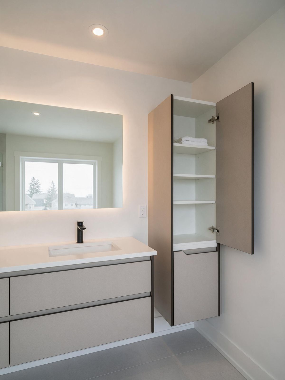 Bathroom Vanity in Edmonton: linen or side storage