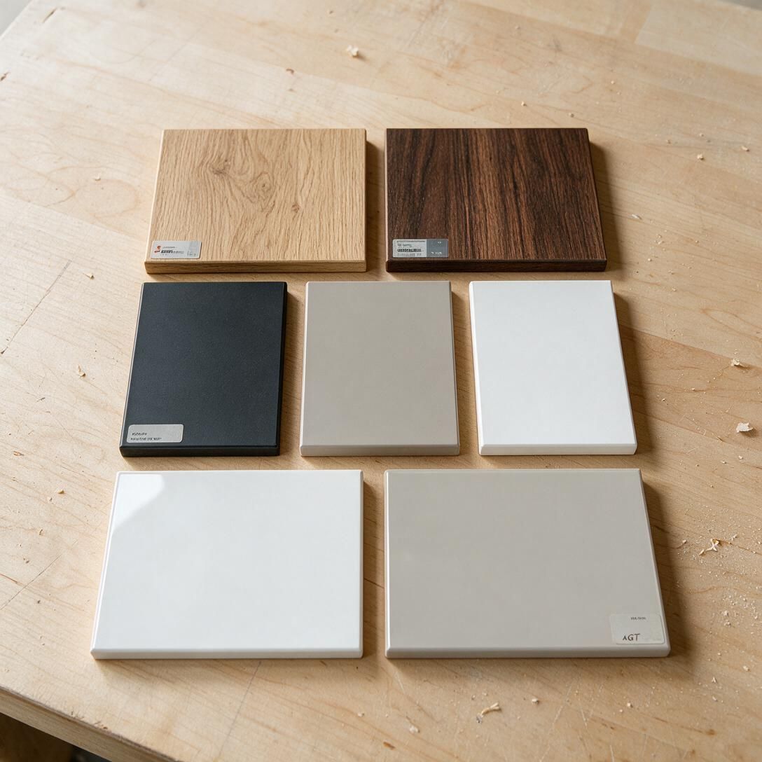Egger, Fenix NTM and AGT cabinet material samples